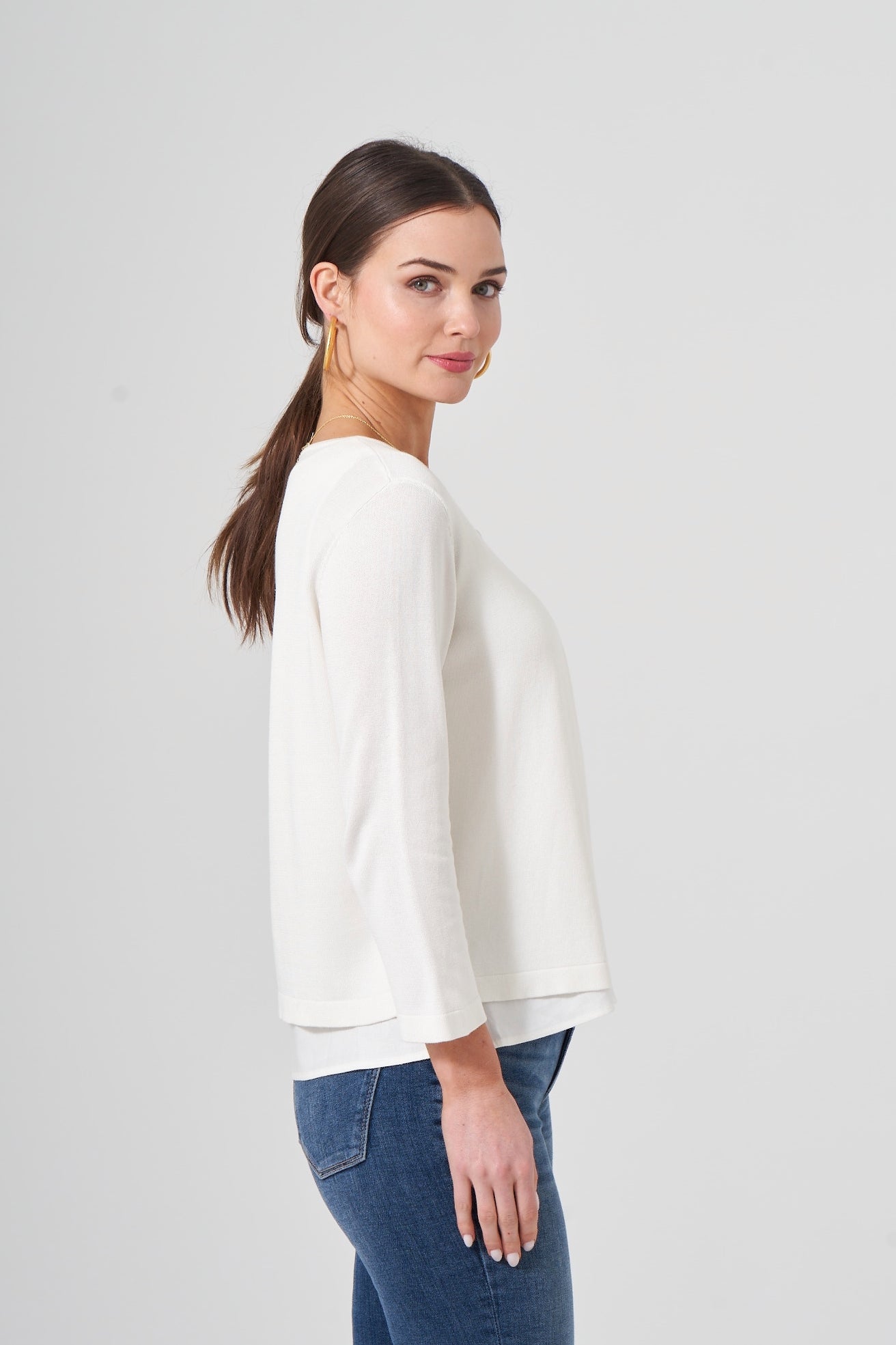 24" ¾ Sleeve One Button Crop Cardi