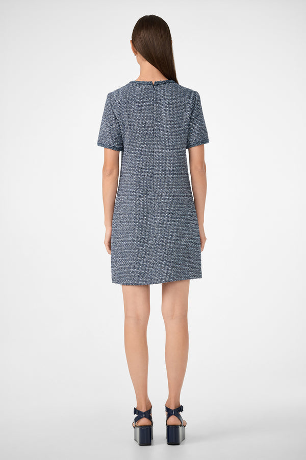Akara Short-Sleeve Tweed Dress