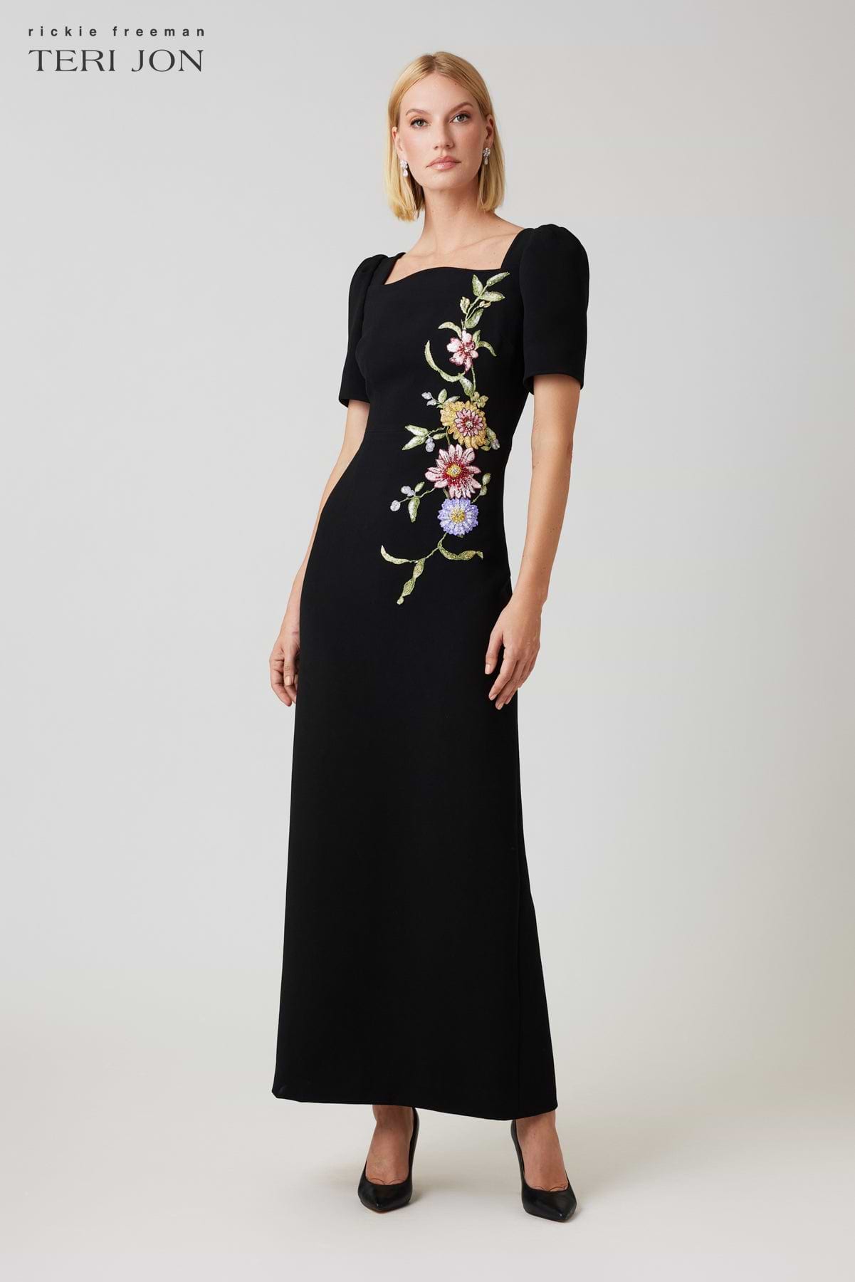 Scallop Stretch Crepe Gown