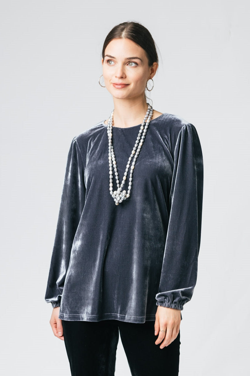 25" Velvet Scoop Neck Top