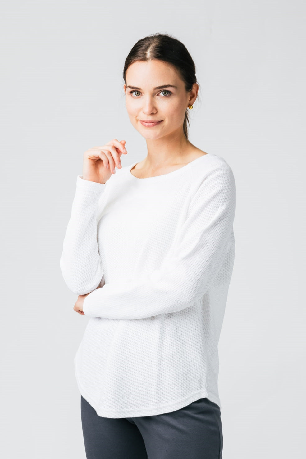 24" Cropped Waffle Sweater