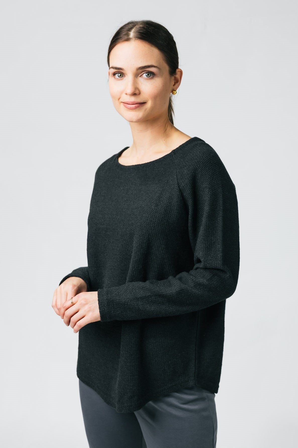 24" Cropped Waffle Sweater