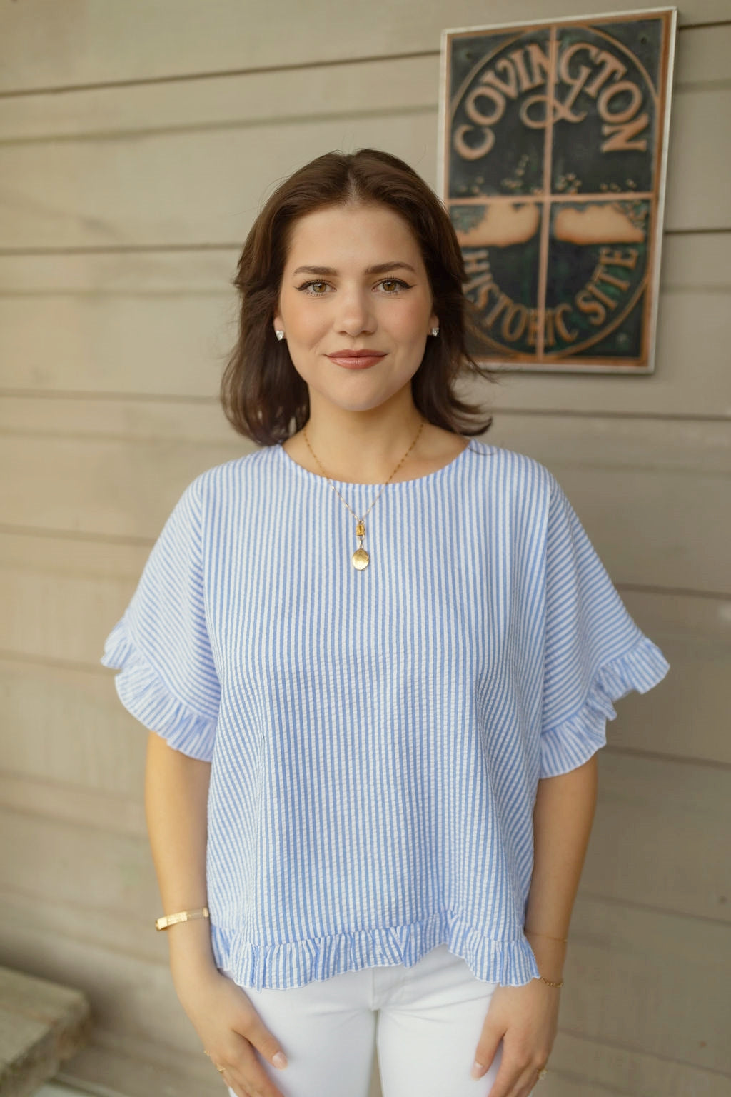 23" Cropped Ruffle Top