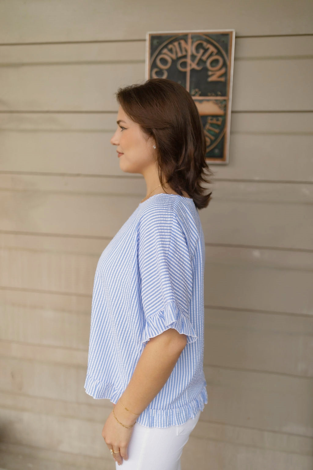 23" Cropped Ruffle Top