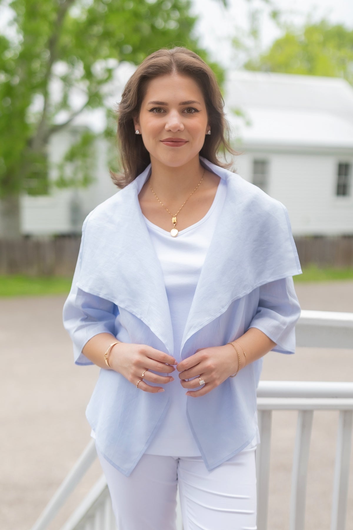 23" Linen Open Cardigan