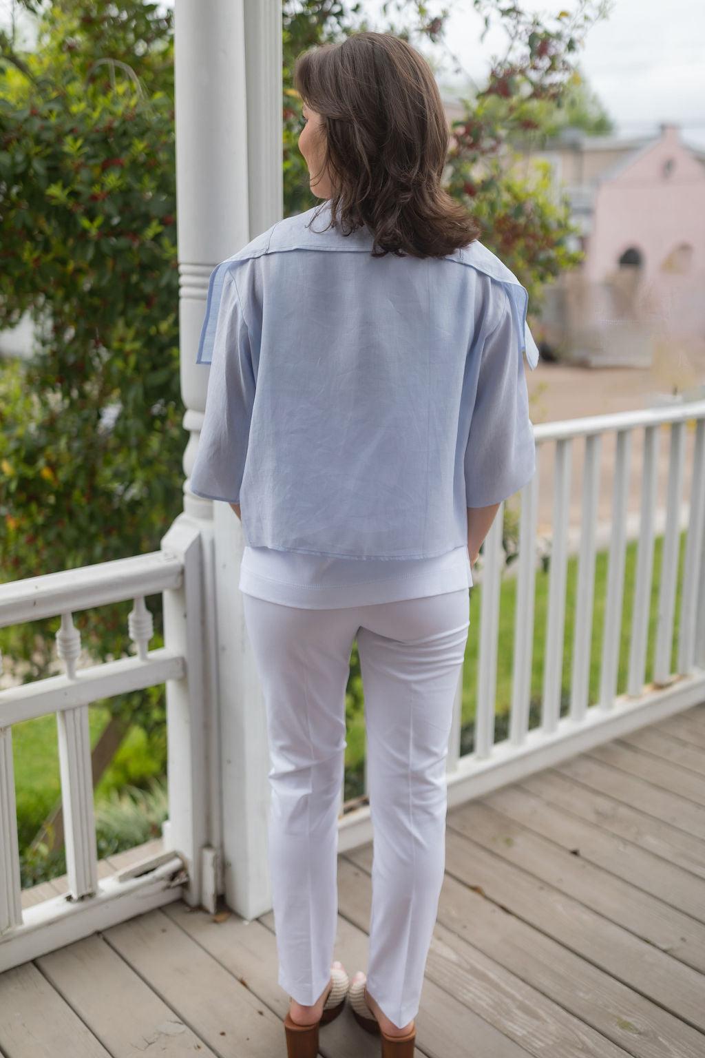 23" Linen Open Cardigan