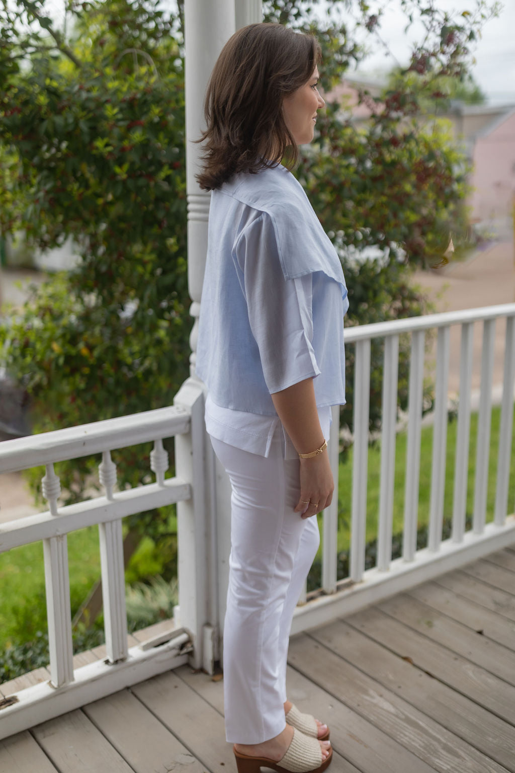 23" Linen Open Cardigan
