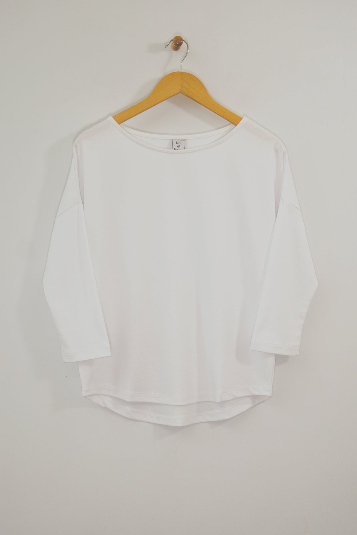 23" ¾ Sleeve Pima Ballet Neck Top
