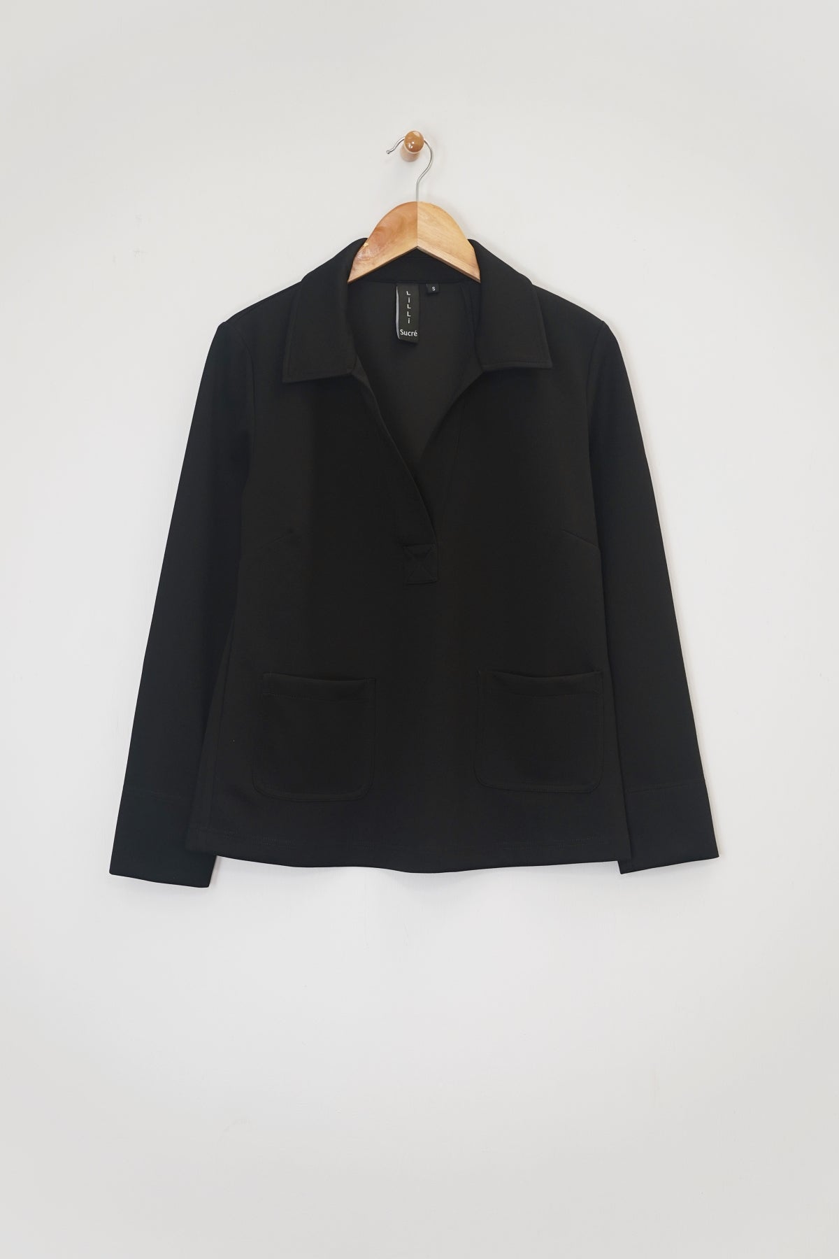 25" Long Sleeve Scuba Crop Polo