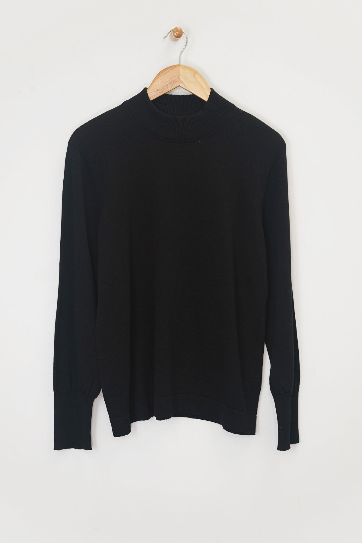 25" Long Sleeve Mock Neck Top with Buttons