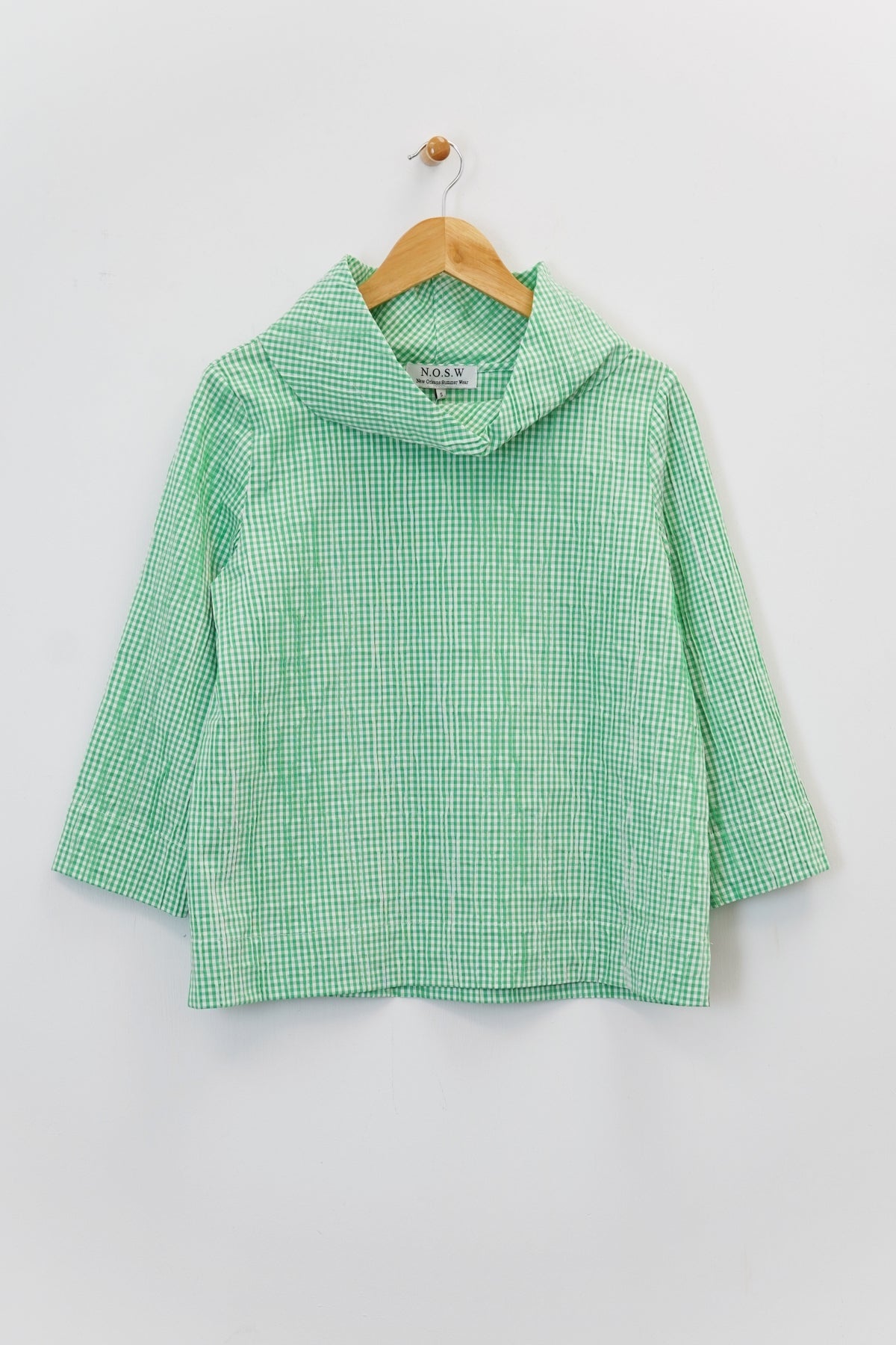 25" Short Cowl Seersucker Top