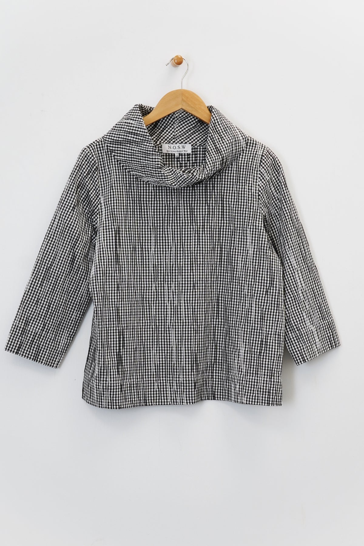 25" Short Cowl Seersucker Top