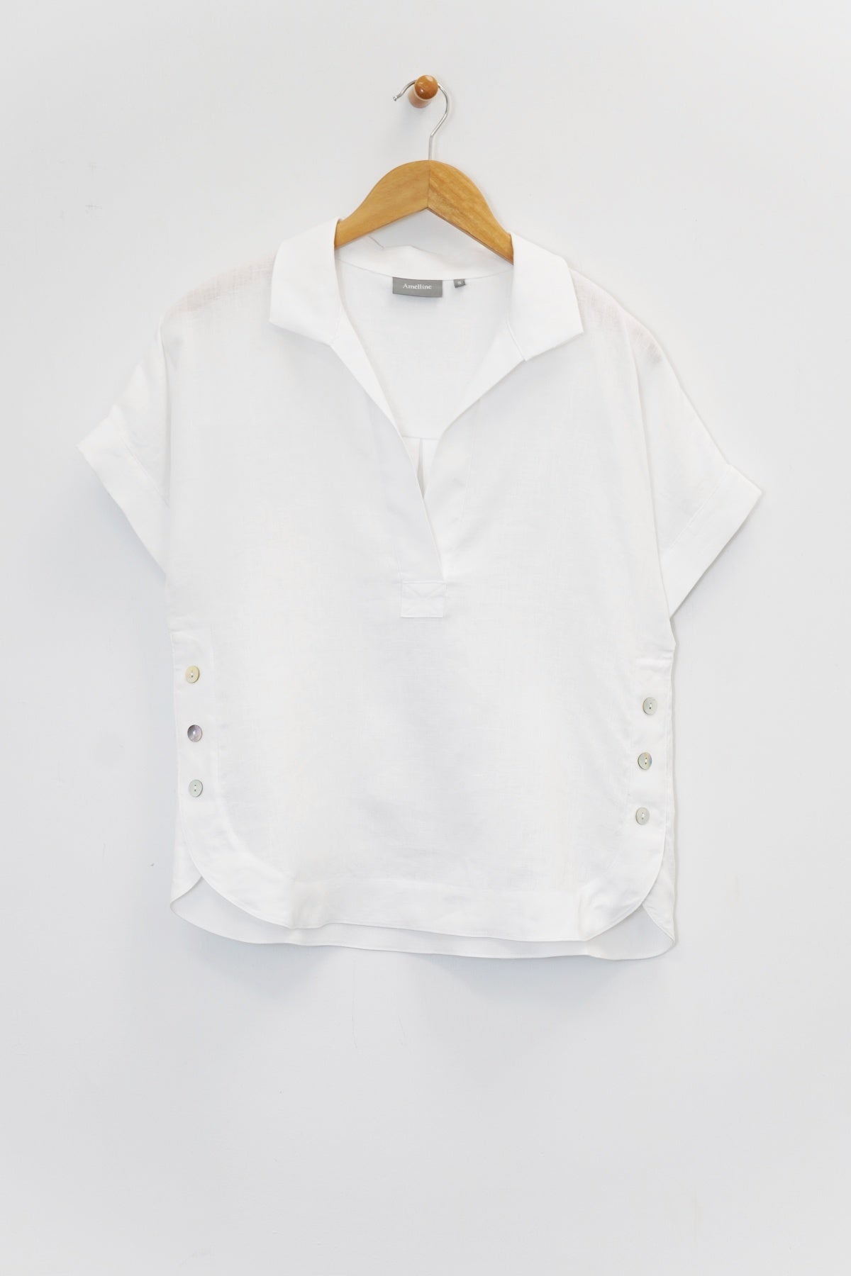 25" Short Sleeve Shirt with Side Buttons