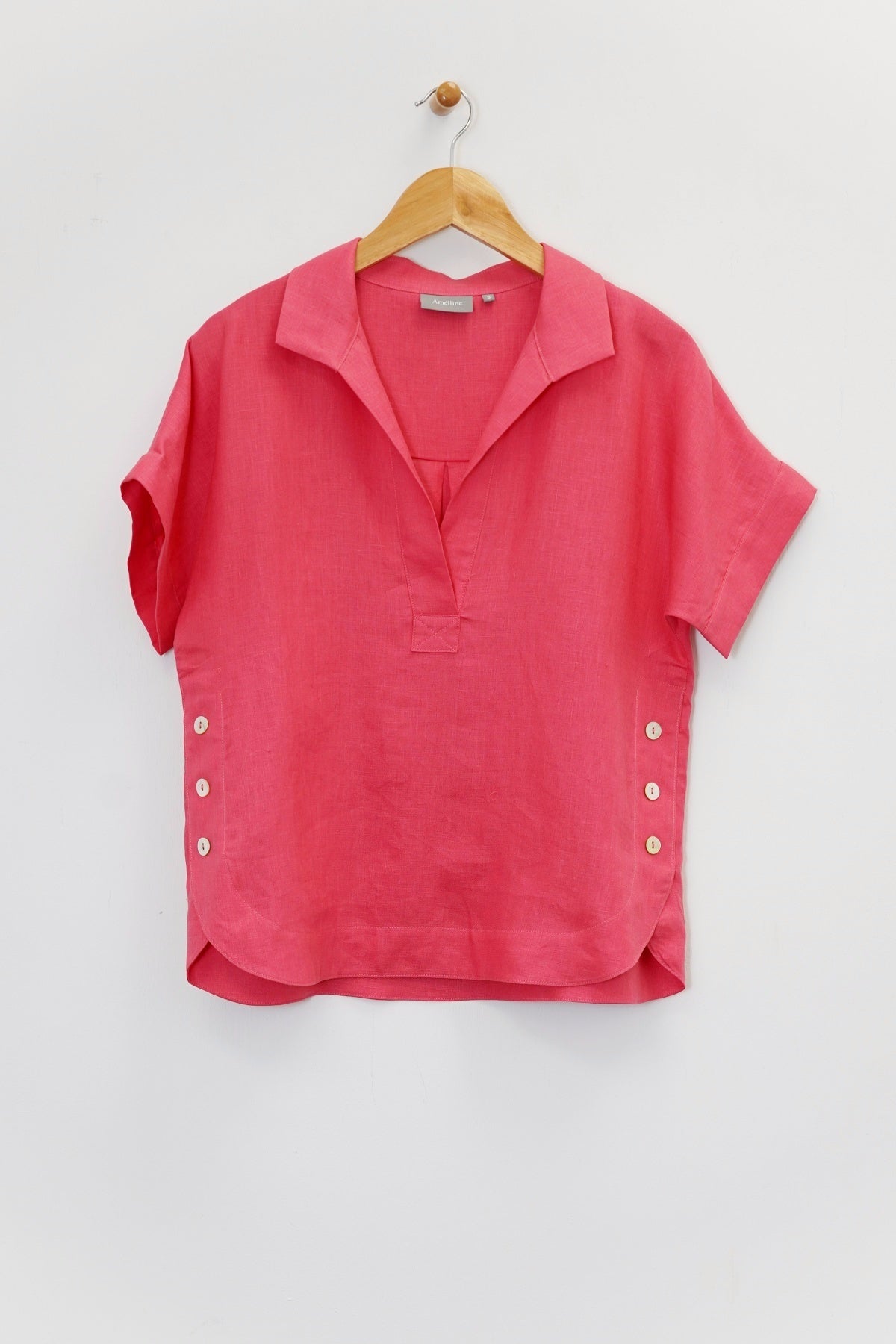 25" Short Sleeve Shirt with Side Buttons