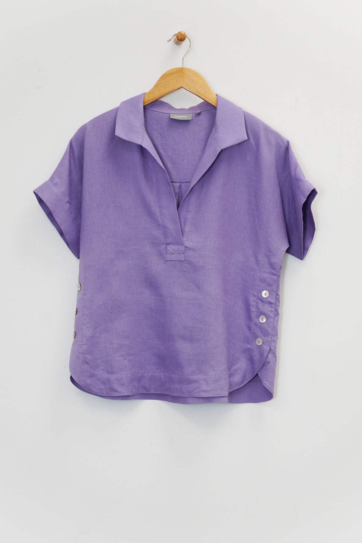 25" Short Sleeve Shirt with Side Buttons