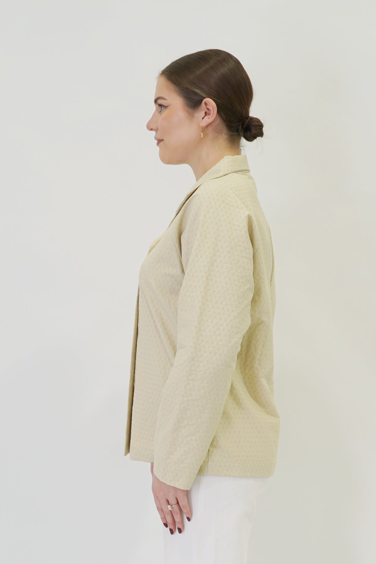 25" Beige Button Blouse