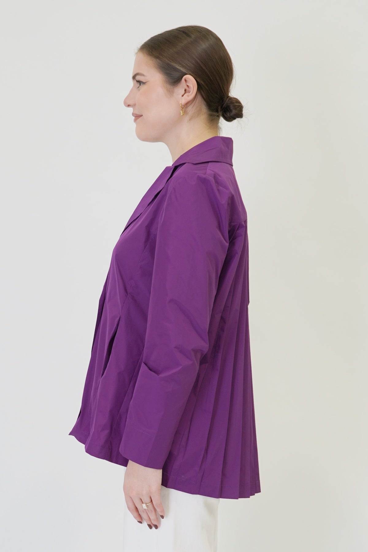 25" Double Breasted Jacket with Pleated Back