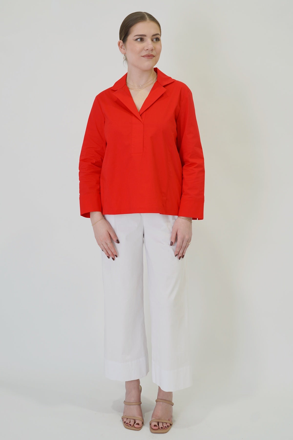 25" ¾ Sleeve Popover Top