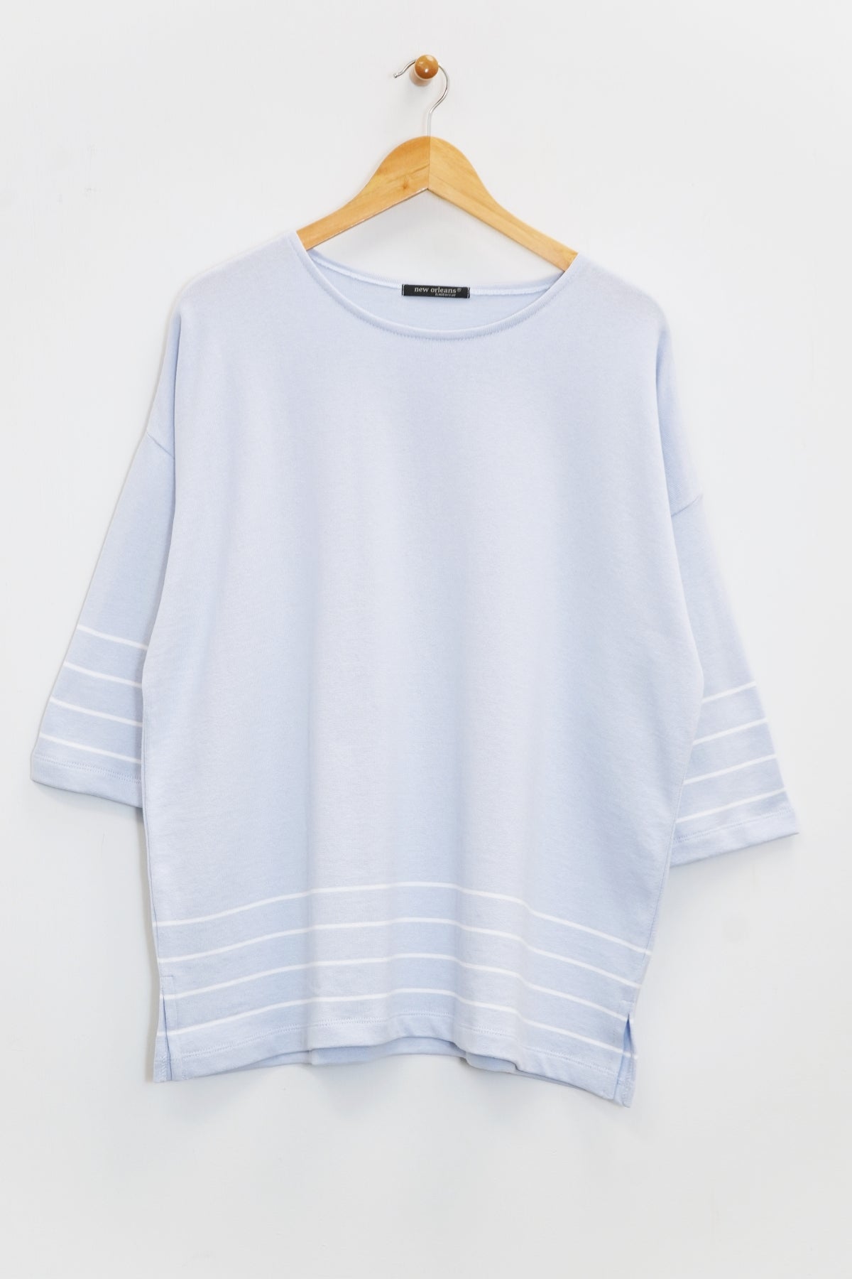 25" Square Striped Hem Top