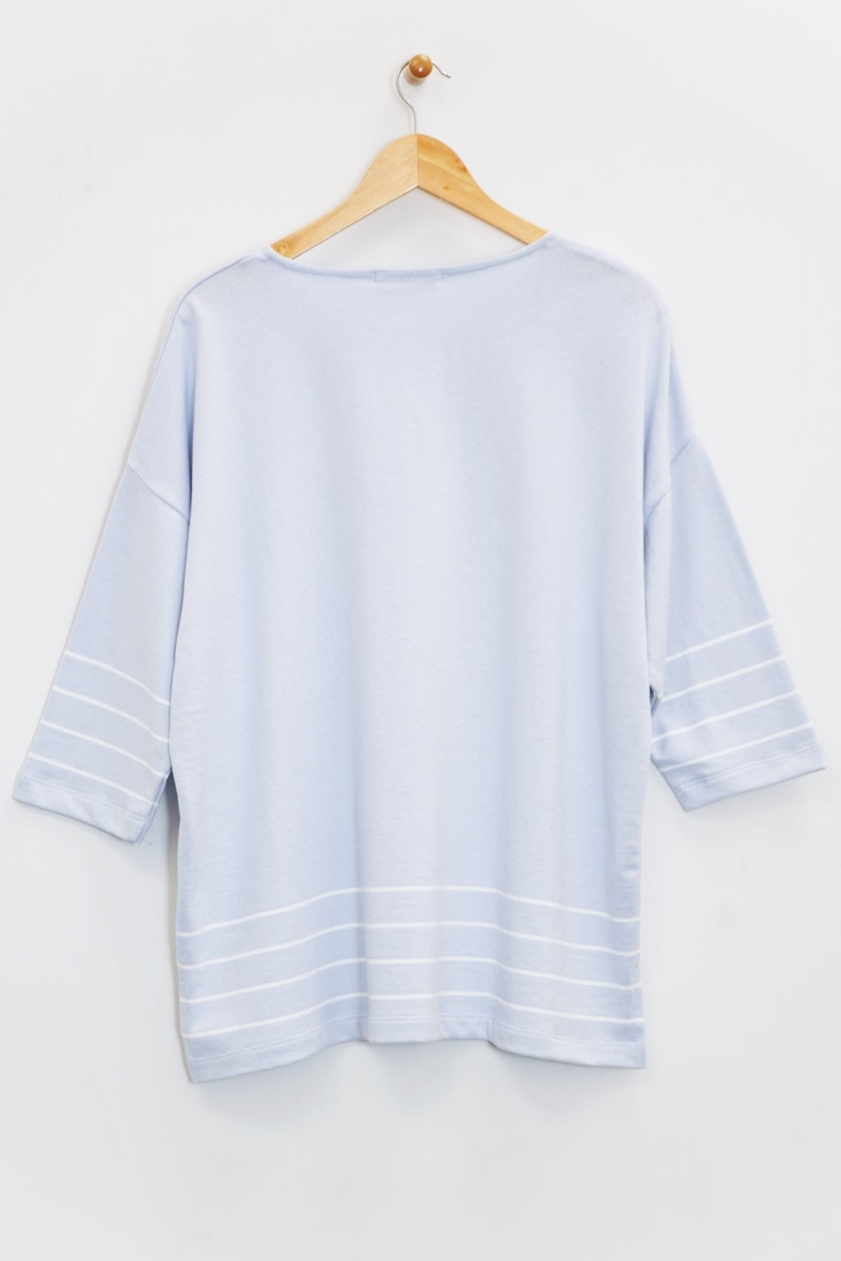 25" Square Striped Hem Top