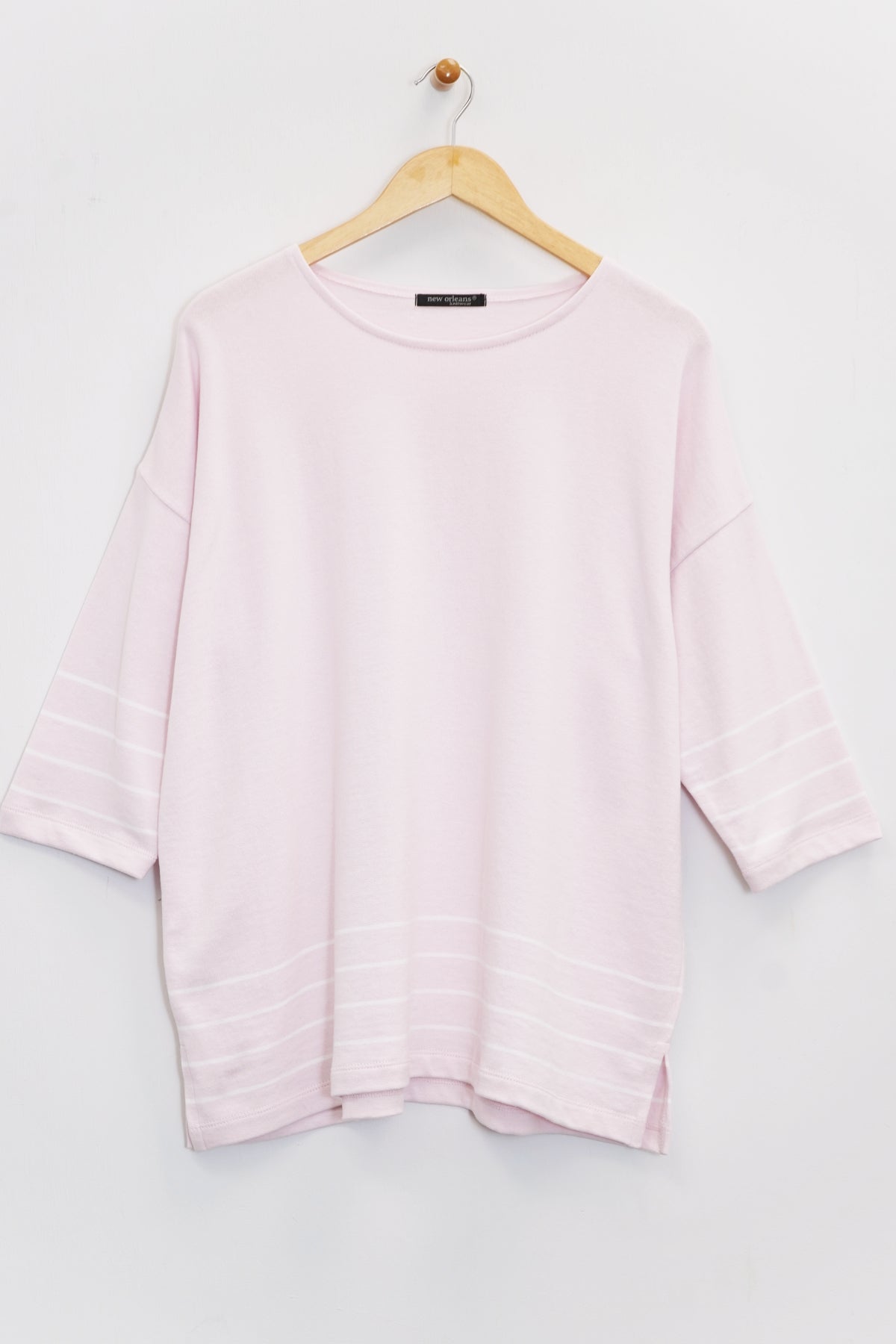 25" Square Striped Hem Top