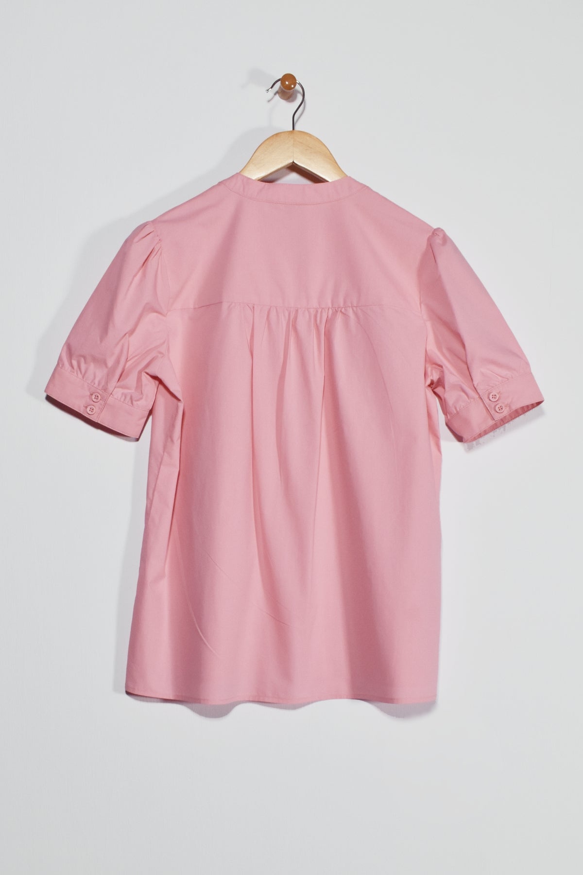 25” Short Sleeve Mandarin Collar Top