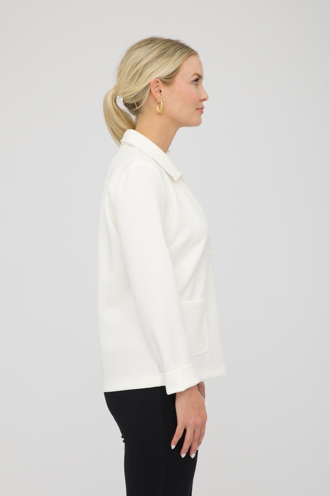 25" Long Sleeve Scuba Crop Polo