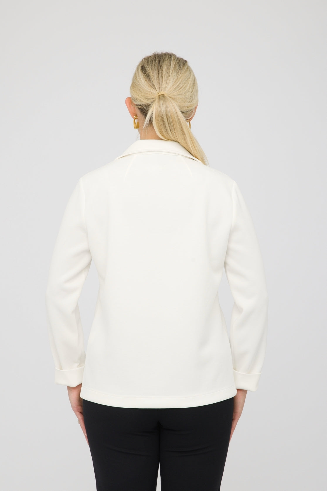 25" Long Sleeve Scuba Crop Polo