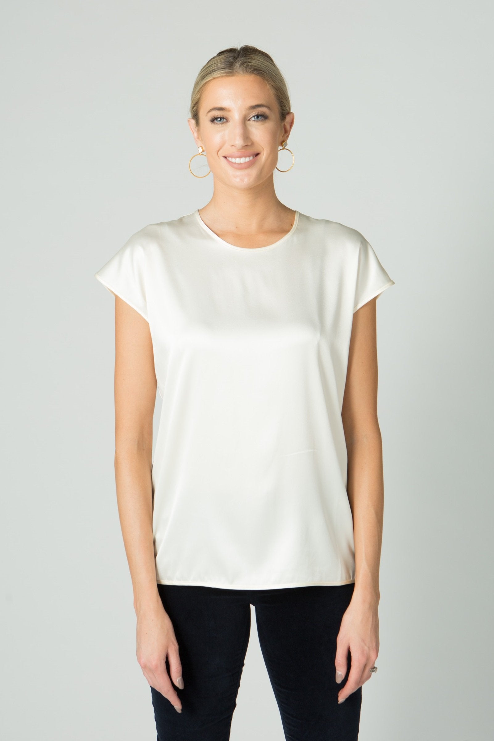 25" Reversible Satin Cap Sleeve Top