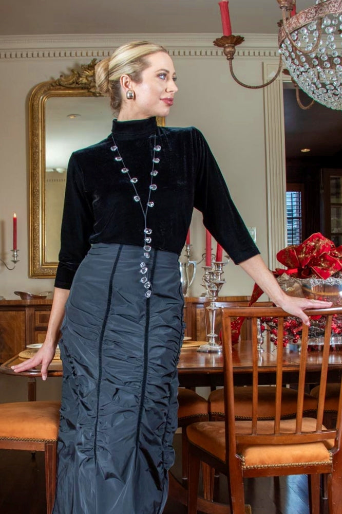 25" Velvet Mock Neck Top