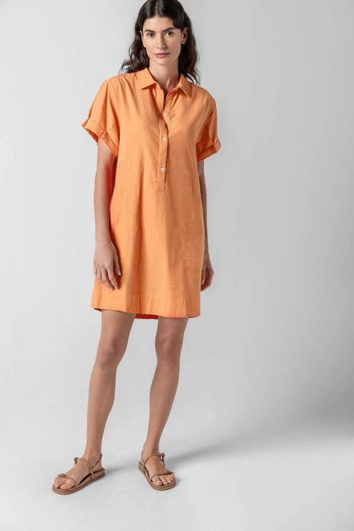 1/2 Placket Shirt Dress