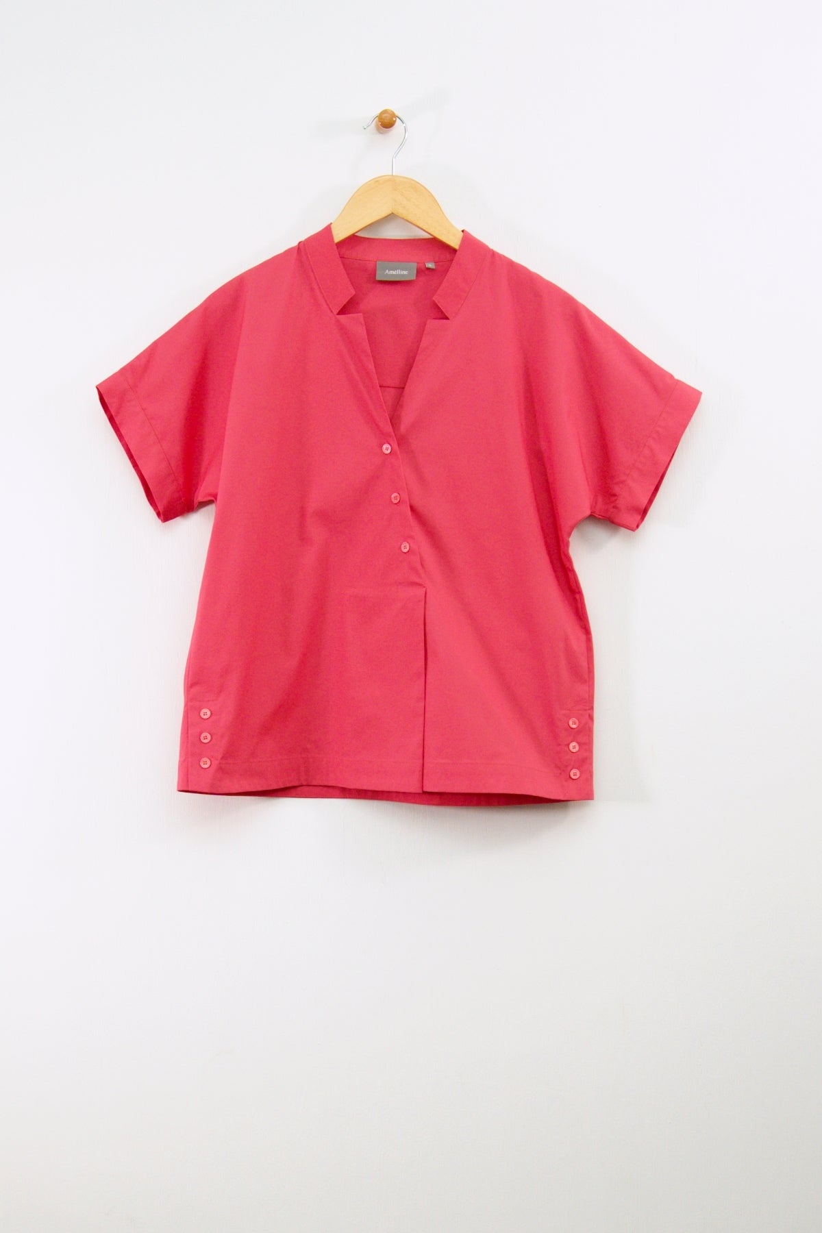 25" Cropped Asymmetrical Button Top